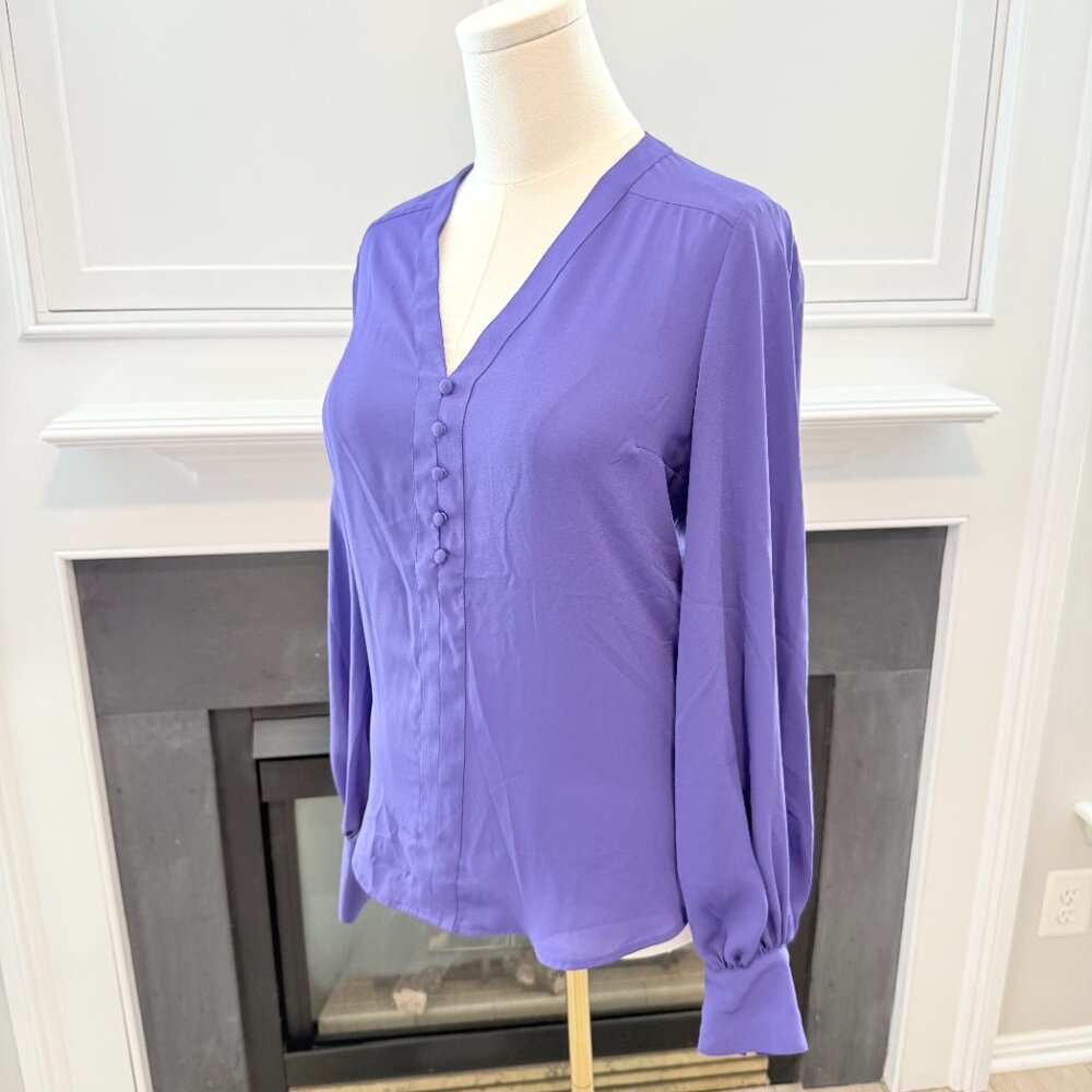Express Button-Front Blouse – Vibrant Purple, Size Small 💜✨ - Picture 3 of 11